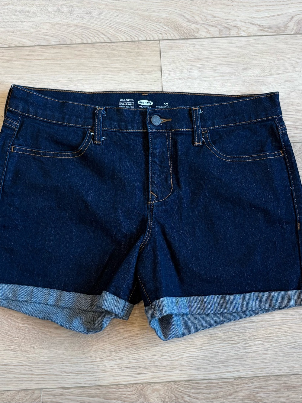 Old Navy Dark Blue Denim Cuffed Women's Shorts